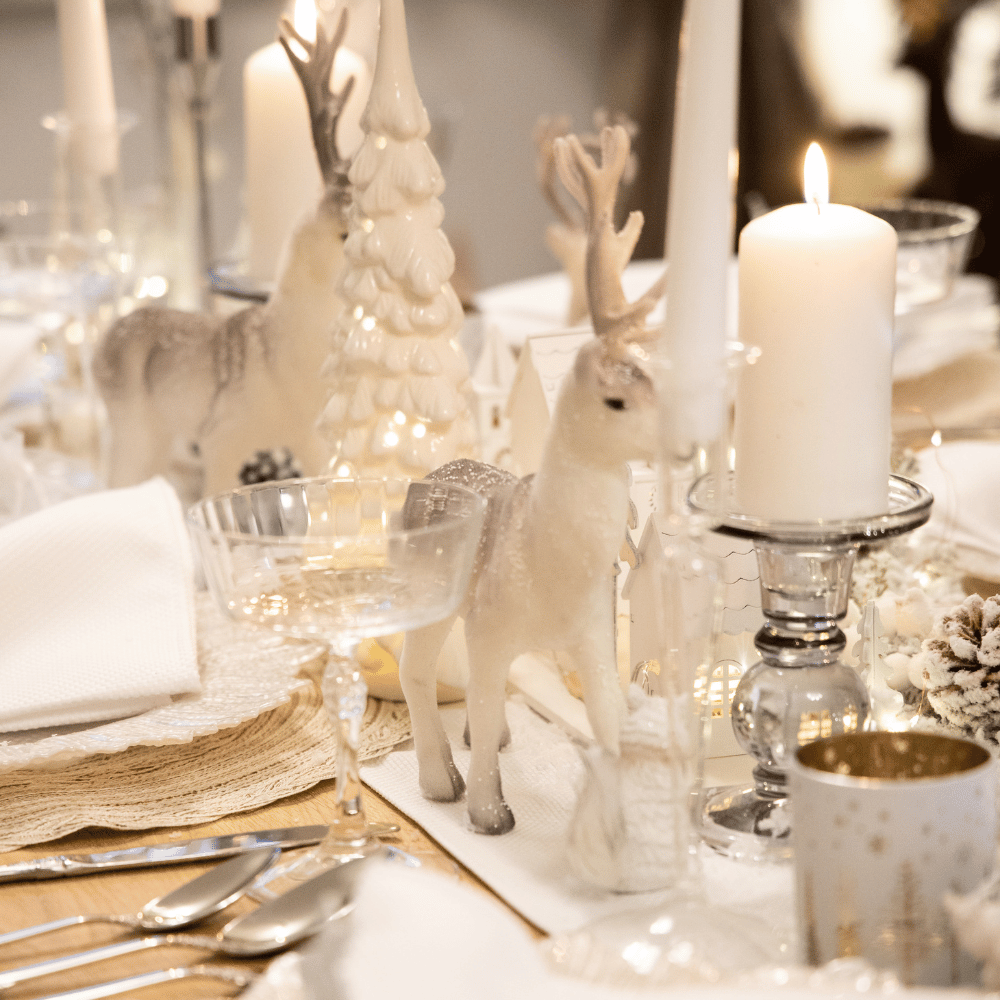 Winter WonderLuxe Tablescape for Six - Luxury White Christmas Table ...